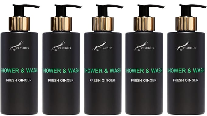 Shower & Wash Fresh Ginger 300 ml - gouden pomp - 5 stuks