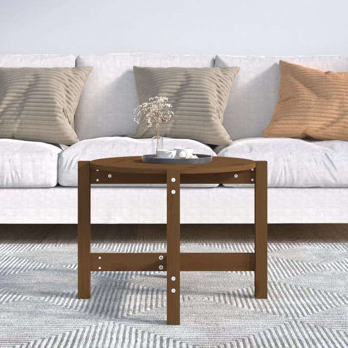 vidaXL - Salontafel - Ø - 62,5x45 - cm - massief - grenenhout - honingbruin