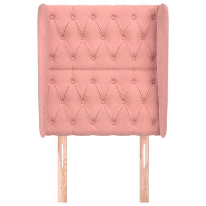 vidaXL - Hoofdbord - met - randen - 83x23x118/128 - cm - fluweel - roze