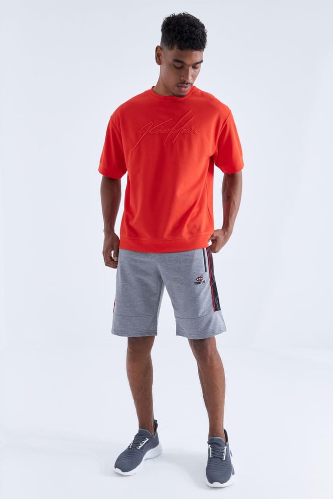 Heren Gestreepte Jersey Korte Broek