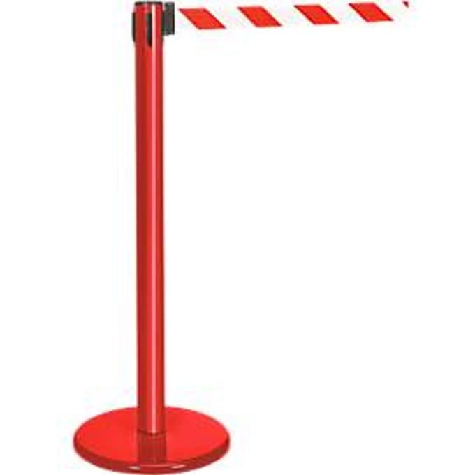 Afzetpaal met trekband rood, trekband rood/wit