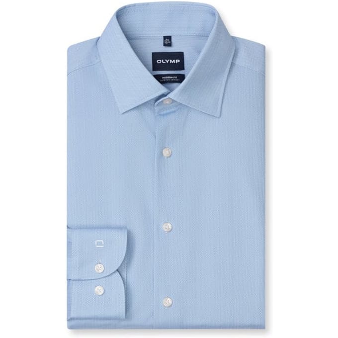 OLYMP Luxor 24/Seven Overhemd, Modern Fit, New Kent, Ozonblauw