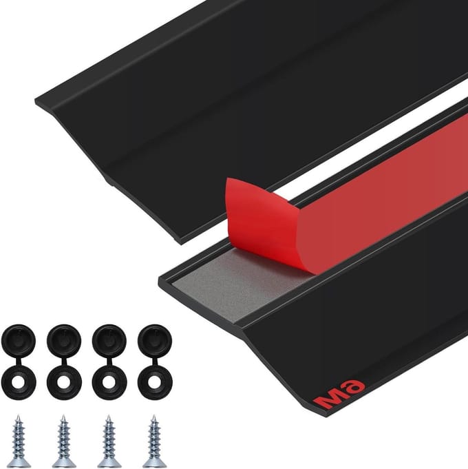 Allecto Plus - Universele 6 meter garagedeur afdichting zwart zelfklevend met rubberen lip