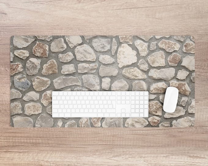 Coloray Bureau Onderlegger - Oude stenen Computer Mat - 120 cm x 60 cm - Veelkleurig Bureau Onderlegger - Bureau Pad - Bureau Mat - Bureaumat - Onderlegger Bureau