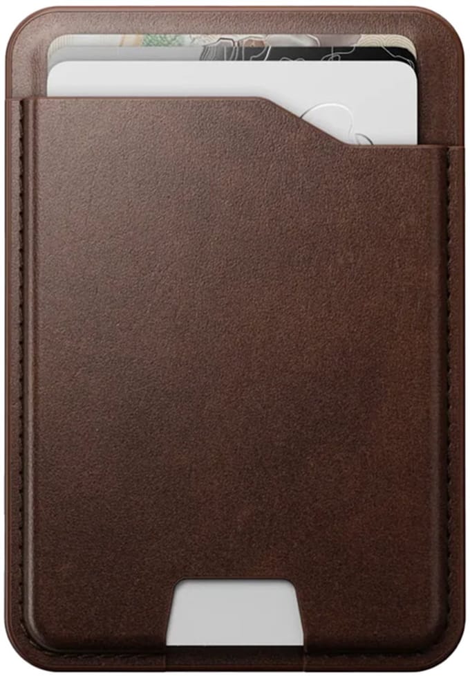 Nomad Horween Leather Mag Wallet met Apple Find My Tracking - Rustic Brown
