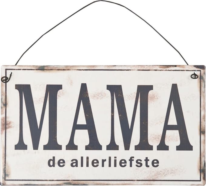 Tekstbord - MAMA de allerliefste - 7 x 10 cm - Metaal
