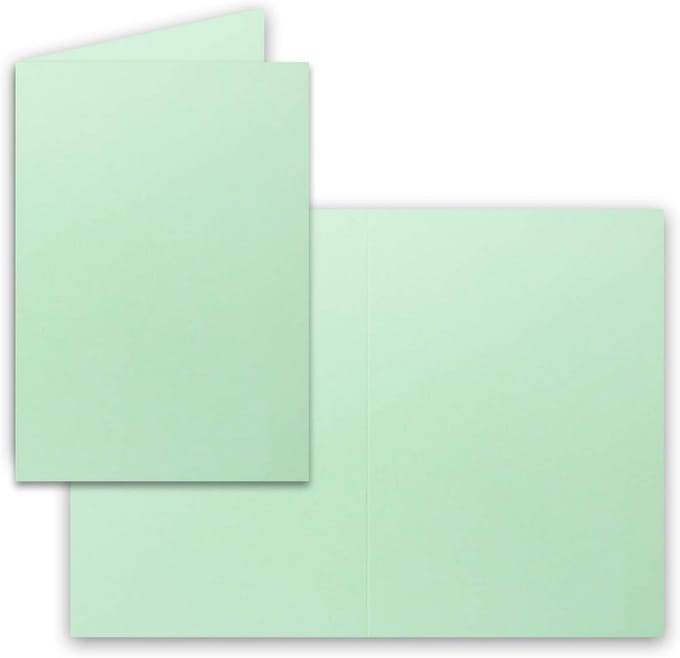 75 Vouwkaarten DIN A6 Mintgroen Blanco Dubbelzijdige Kaarten 240 g/m²