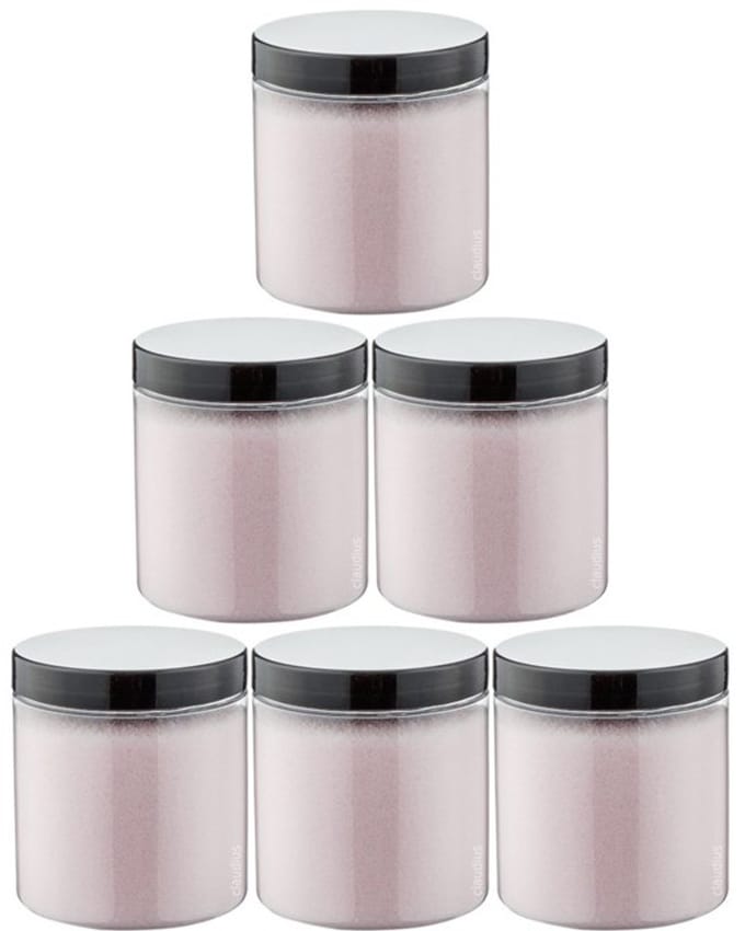 Scrubzout Rozen - 300 gram - Pot met zwarte deksel - set van 6 stuks - Hydraterende Lichaamsscrub