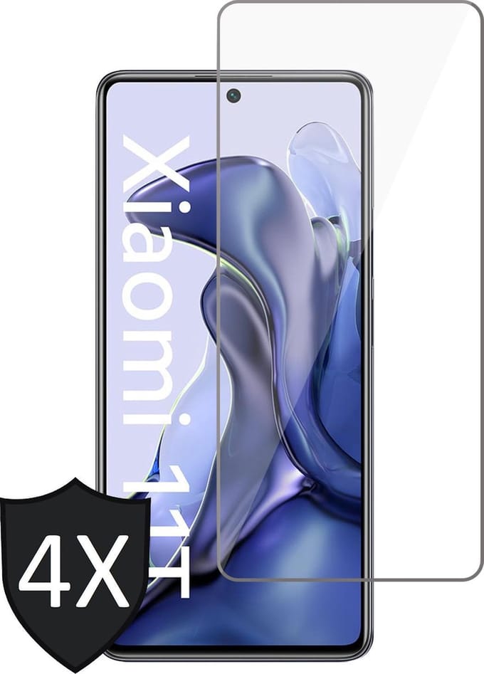 Screenprotector geschikt voor Xiaomi Mi 11T - Beschermglas - Glas Screen Protector - 4 Stuks