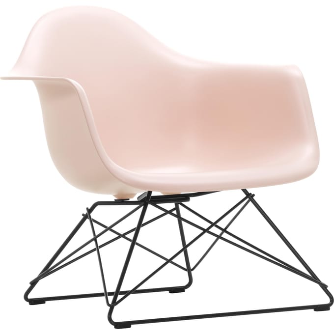 Vitra Eames Plastic Armchair LAR - zachtroze RE - basic dark gepoedercoat