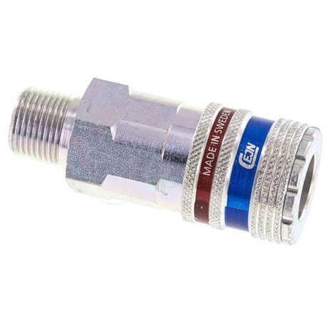 Staal/Messing DN 10.4 Safety Luchtkoppeling Snelkoppeling R 3/8 inch Buitendraad - CLS10-M-SB-SE-C-038