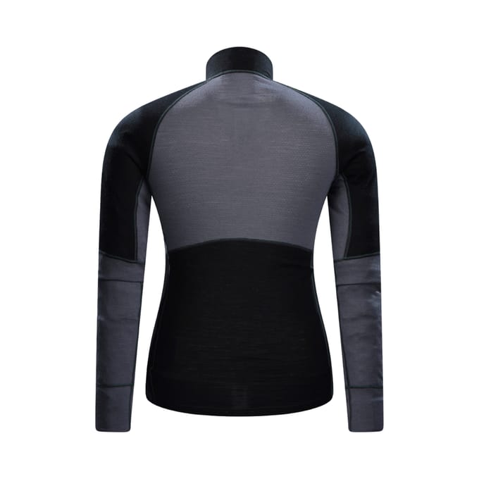 Mountain Warehouse Heren Ultra Merino Wol Zip Hals Base Layer Top (Zwart)