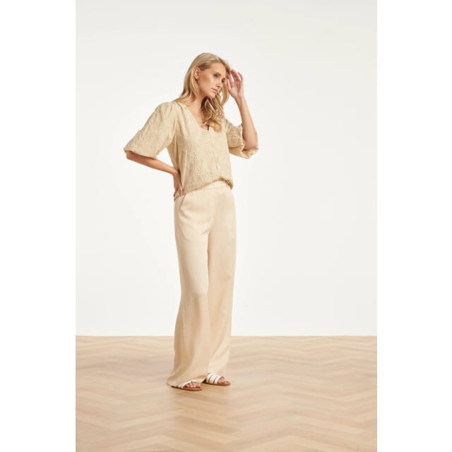 Smashed Lemon Soepel dames pantalon met wijde pijpen |