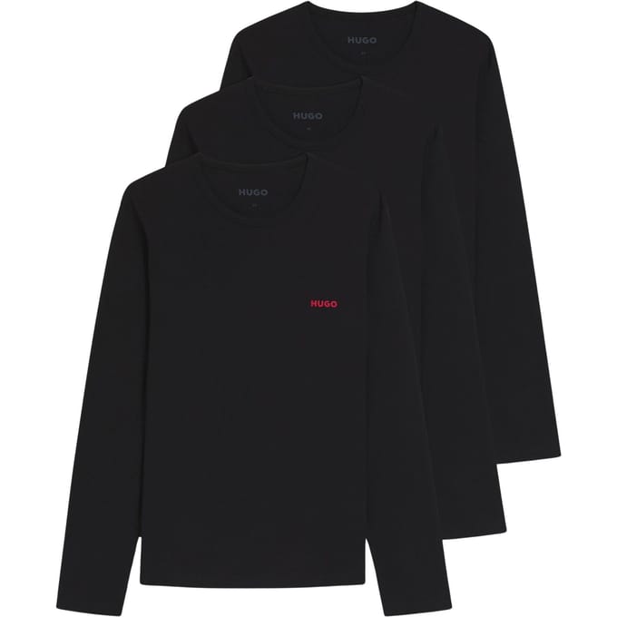 Regular fit shirt met lange mouwen van puur katoen in set van 3