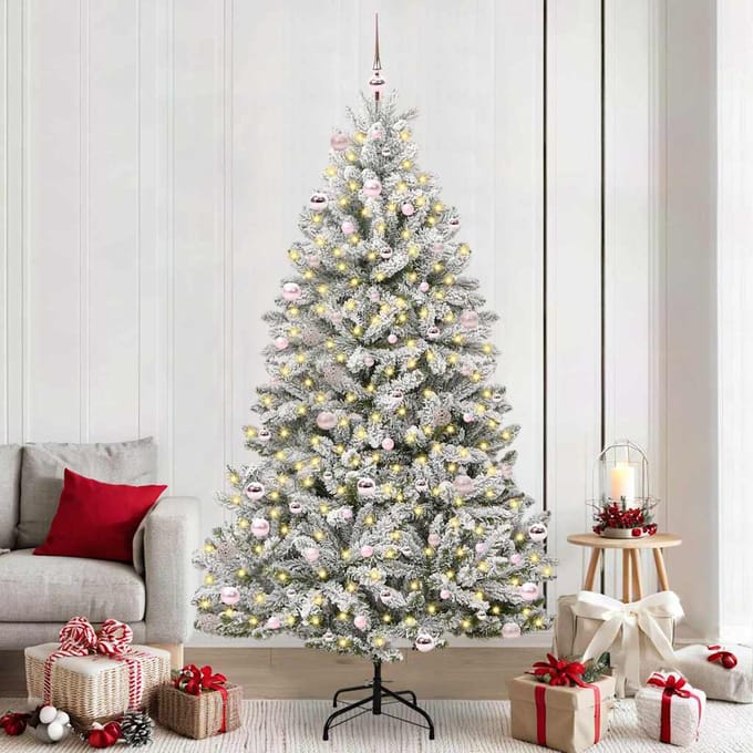 vidaXL - Kunstkerstboom - 240 - cm - 300 - LED's - Warmwit - PVC - en - Staal