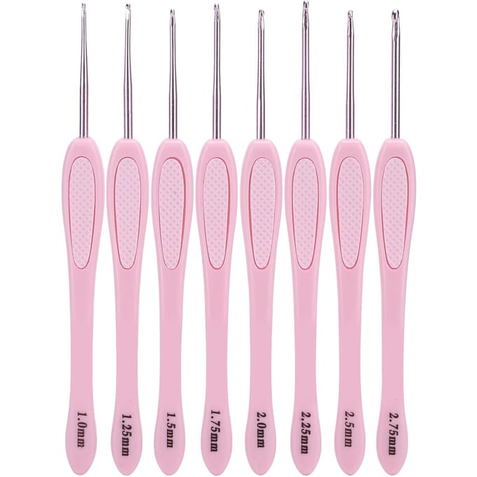 8 stuks Haaknaalden Naainaalden Breinaalden Haaknaald Trui Weefgereedschap pink