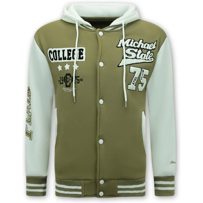 College vest met Capuchon - 905 - Bruin