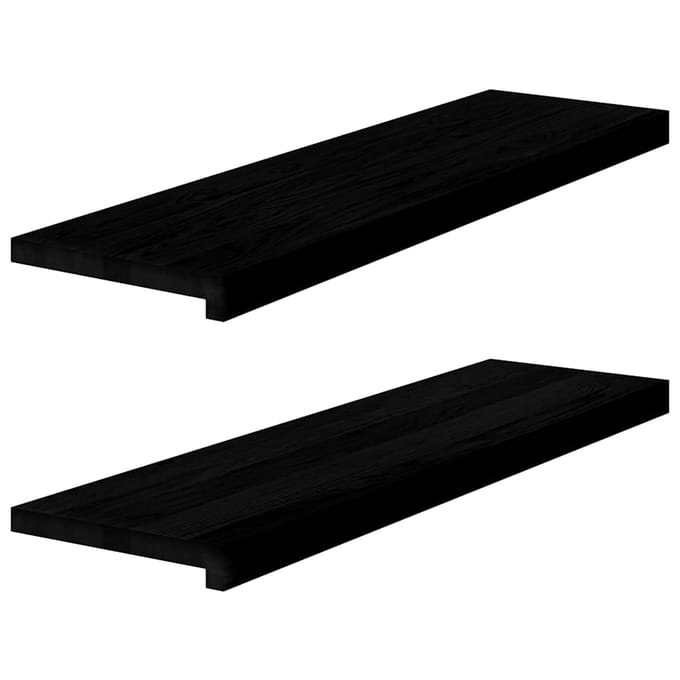 vidaXL - Traptreden - 2 - st - 90x25x2 - cm - massief - eikenhout - bruin-zwart