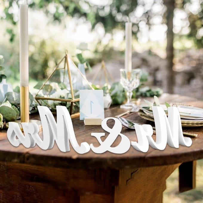 Houten Mr & Mrs Decoratie voor Bruiloft en Tafels
