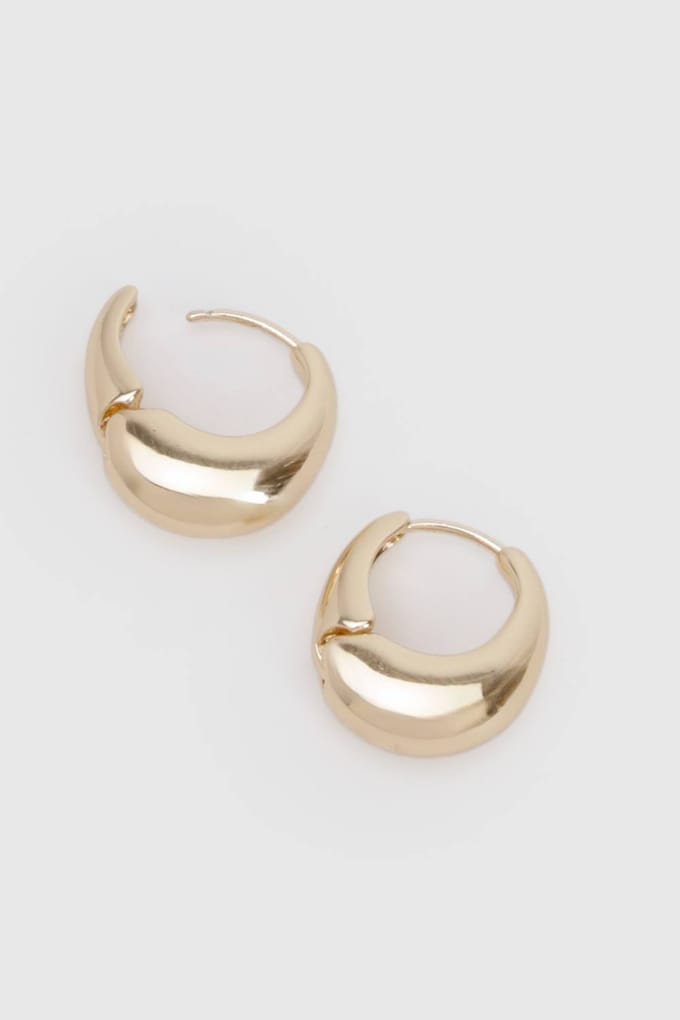 boohoo Dames Mini Chunky Huggie Oorbellen | Gold