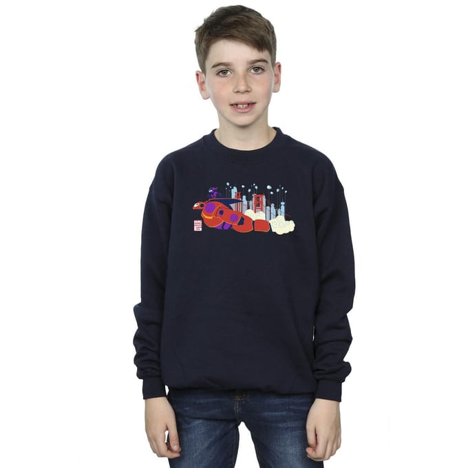 Disney Jongens Big Hero 6 Baymax Hiro Brug Sweatshirt (Marineblauw)