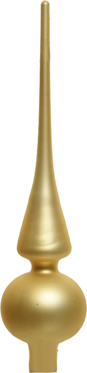 Decoris Kerst piek - goud - 26 cm - glas - mat - kerstboompiek