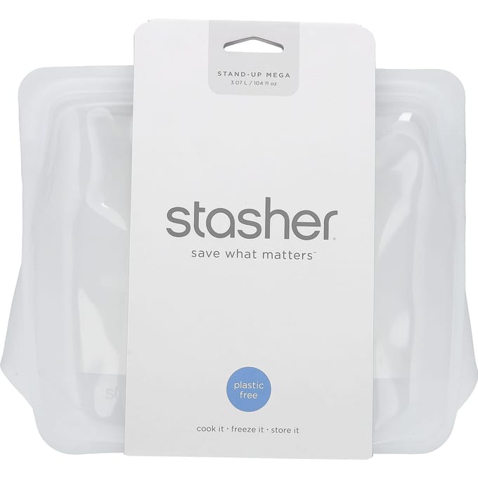 Standup Mega, Siliconen Opbergzak, Transparant, 3.07L (104 fl oz) white
