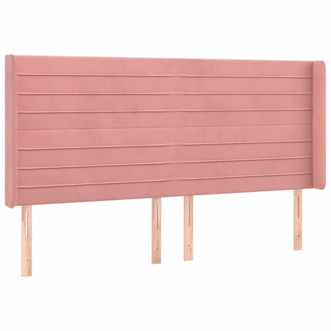 vidaXL - Hoofdbord - LED - 183x16x118/128 - cm - fluweel - roze