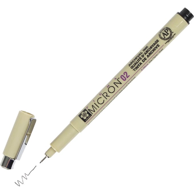 Fineliner Sakura Pigma Micron 02 0.3mm zwart