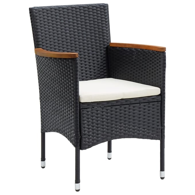 vidaXL Tuinstoelen 4 st poly rattan zwart