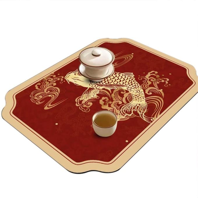 Hittebestendige antislip sneldrogende afvoermat, vaatdroogmat, diatomeeënmodder, serviesgoed, absorberend beige