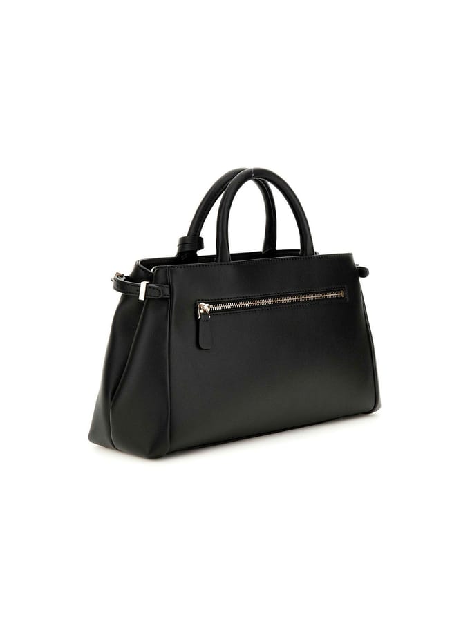 GUESS handtas schoudertas Lefia Luxury Satchel Black zwart