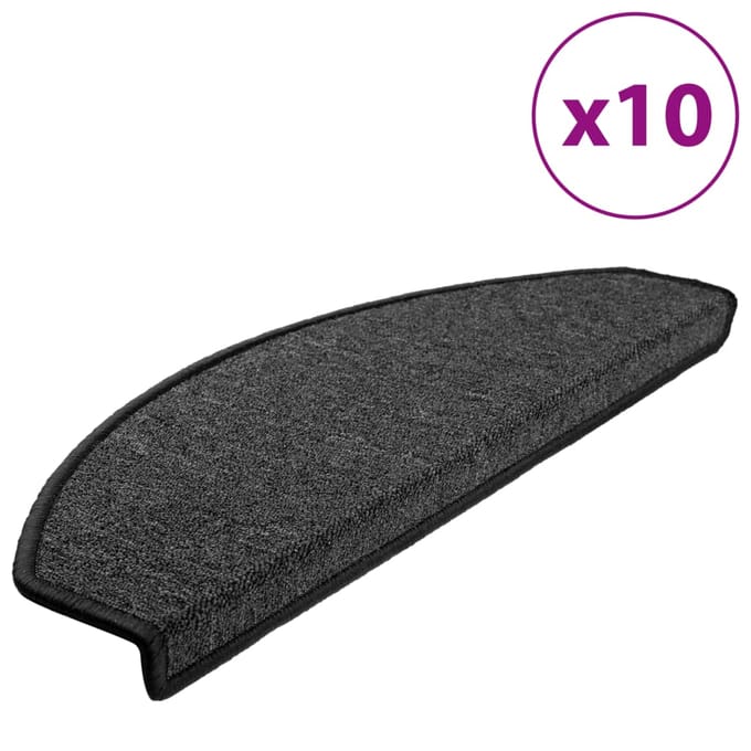vidaXL - Trapmatten - 10 - st - 65 - x - 24 - x - 4 - cm - Non-Slip - Antraciet