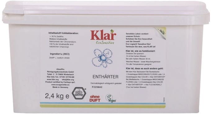 Waterontharder granulaat 2,4 kg parfumvrij voor wasmachine kalkverwijdering