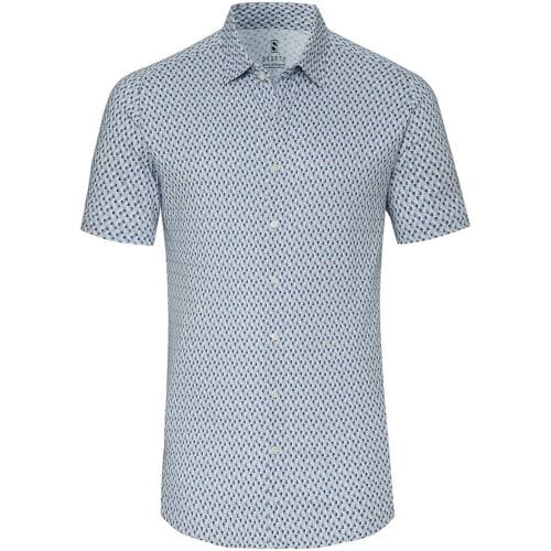 Desoto Overhemd Mini Rainbows In Squares Fantasy Navy-Beige / male