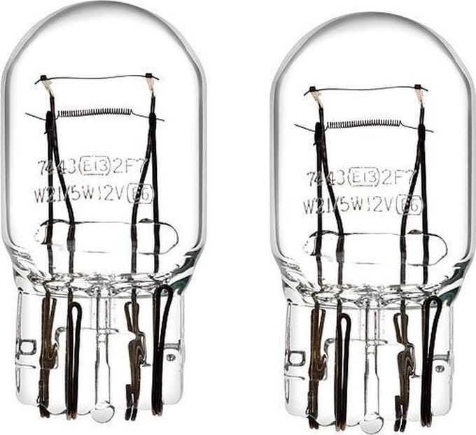 2 stuks Steeklamp 21/5W, 12 volt, wit, Model W21/5W, lampvoet model WX16q, T20q