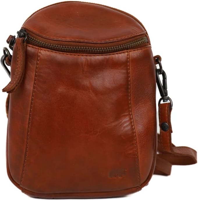 Bear Design Marlou Leren Crossbodytas - Dames Schoudertas van Leer - Cognac