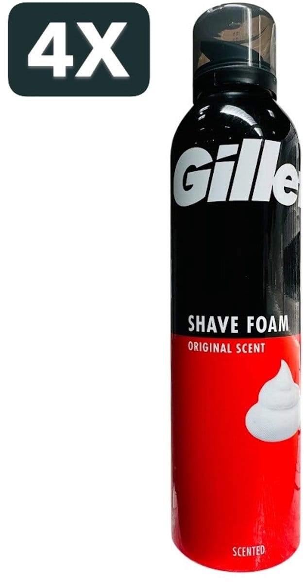4 x Gillette Shave Foam Original Scent 300ML