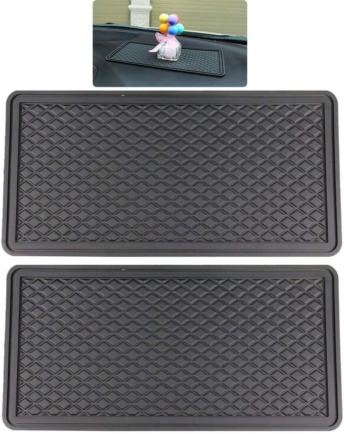 Dailygoody - Dashboardmat - Antislip - Hittebestendig - Zwart - Herbruikbaar - Perfect voor auto-accessoires - 2 stuks