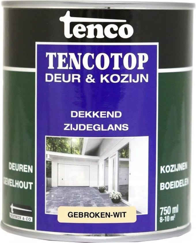 Tenco Deur- & Kozijnbeits Tencotop - Gebroken Wit - Zijdeglans - 750ml