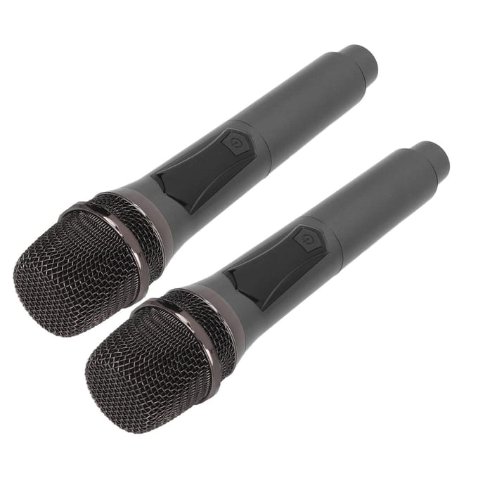 Microphone sans fil 1 pour 2 double portable à main dynamique système de micro de karaoké avec rechargeable