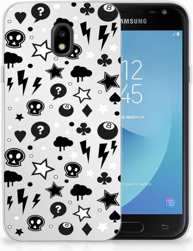 TPU Hoesje voor Silicone Back Case Samsung Galaxy J3 2017 Silver Punk