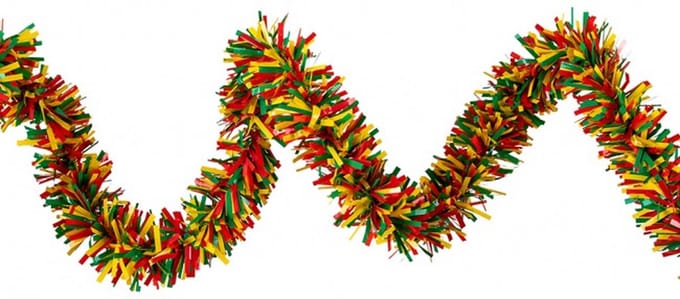 PVC folie guirlande Ø 8 Carnaval cm rood geel groen 5 meter BRANDVERTRAGEND