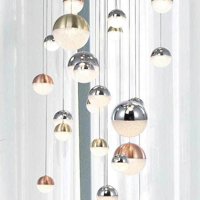 Schuller Valencia LED hanglamp Sphere meerkleurig 27-lamps, app