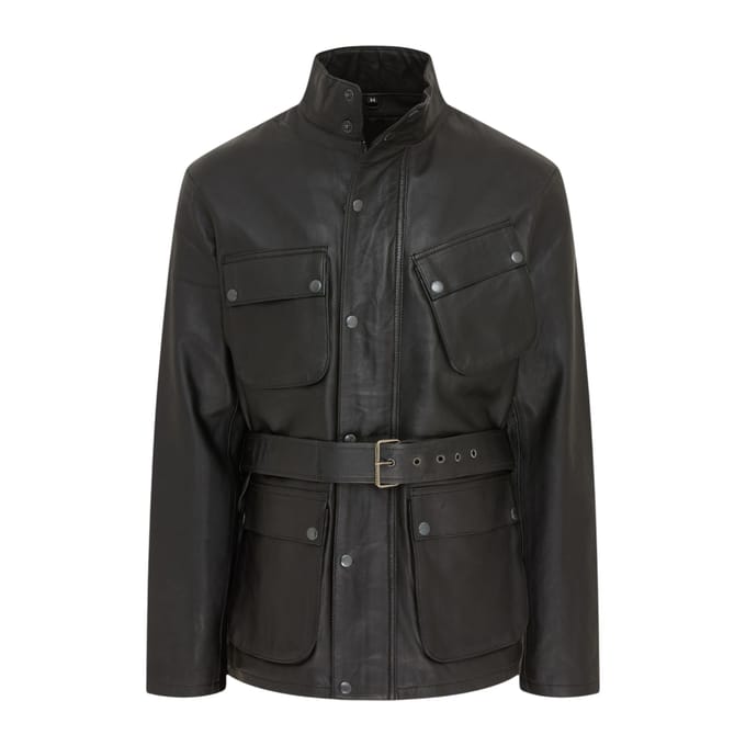 Heren Zwarte Lamsleer Safari Parka Jas - Edinburgh