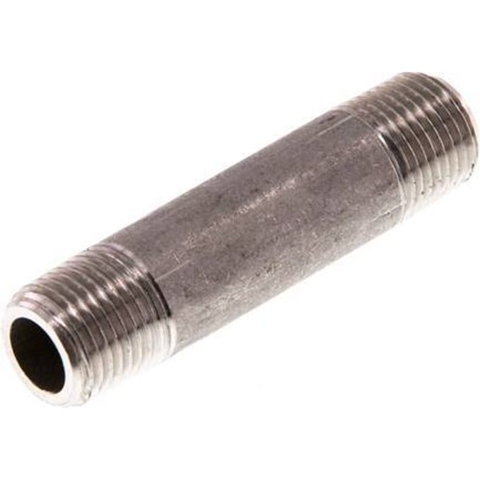 R 1/8'' RVS Dubbele Pijpnippel 20 Bar DIN 2982 - 40mm