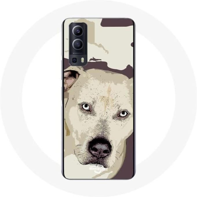 Vivo Y72 hoesje Witte Pitbull Hond wit