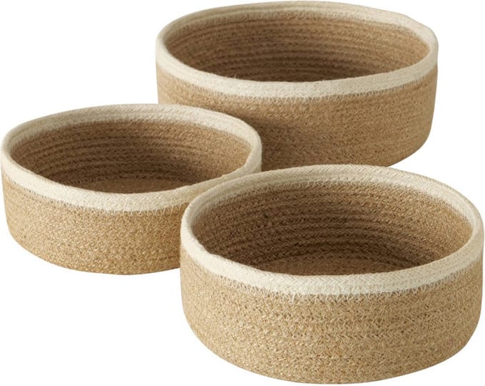 Decoratieve manden Cunas, 3 stuks, van jute