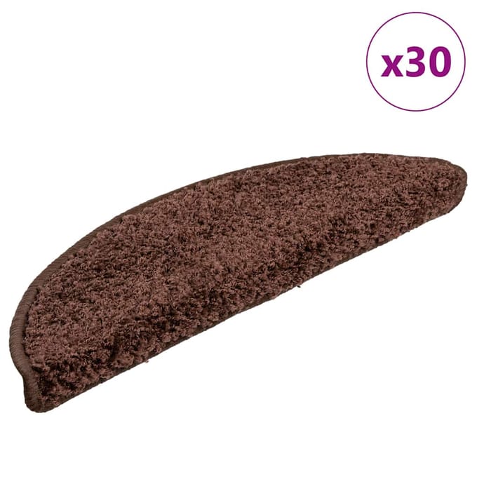 vidaXL - Trapmatten - 30 - st - 56x17x3 - cm - Bruin - Halfrond