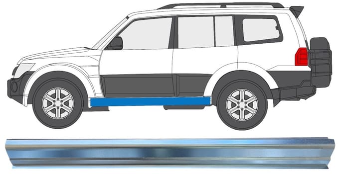 Reparatie dorpel voor Mitsubishi Pajero 2006-2021 / Links
